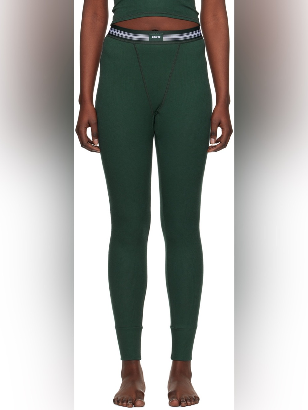 Skims Limited Edition Cotton Rib Leggings in Spruce